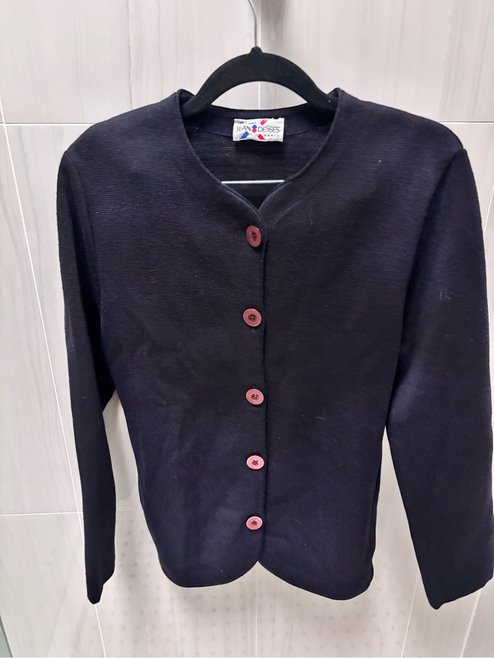 Vintage French Navy Women's Sweater